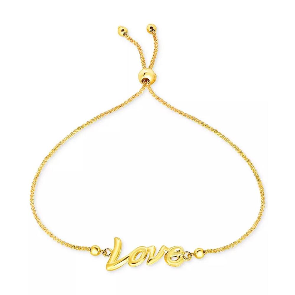 Love Script Bolo Bracelet in 10k Gold